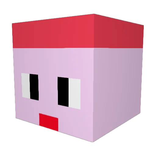 DDARU0421 Minecraft avatar head, 3D render