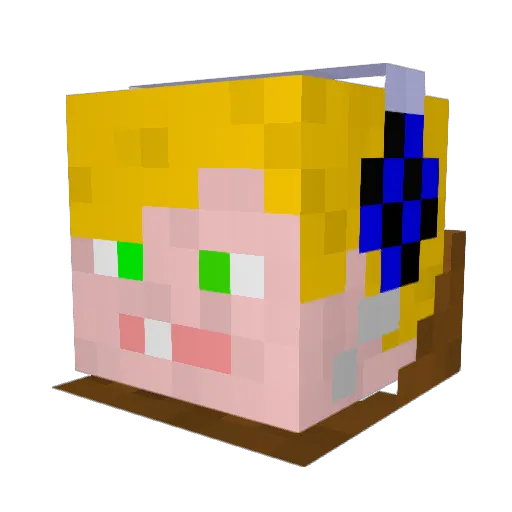 DDDW Minecraft avatar head, 3D render