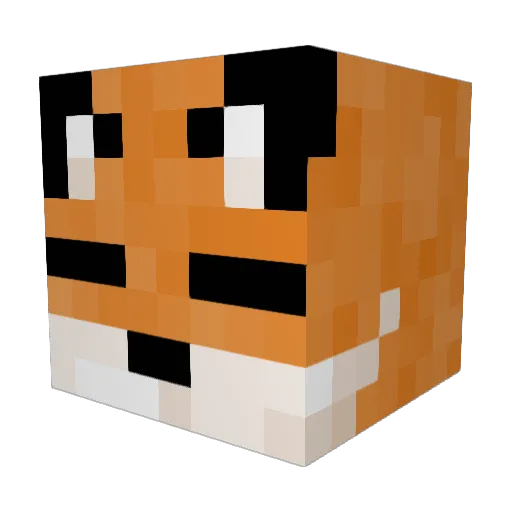 DDDfox Minecraft avatar head, 3D render
