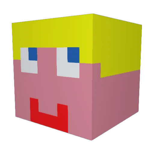 DDH2706 Minecraft avatar head, 3D render