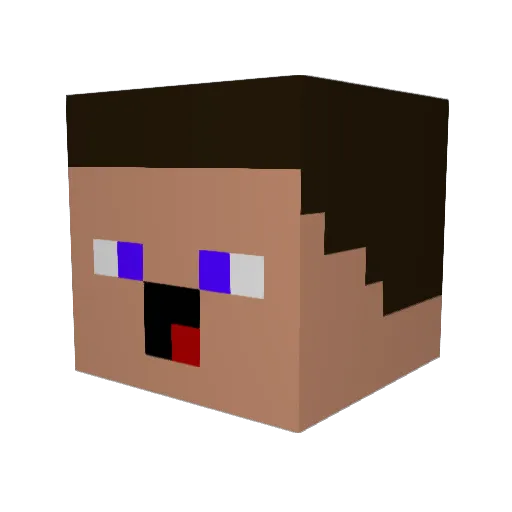 DDW Minecraft avatar head, 3D render