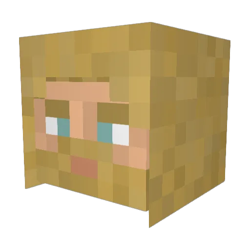 DDX29 Minecraft avatar head, 3D render
