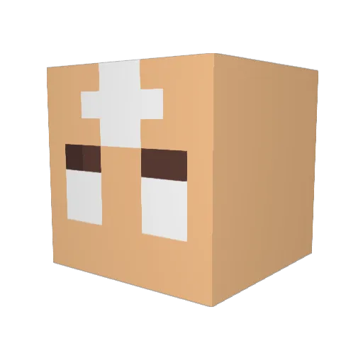 DD_MM_YY Minecraft avatar head, 3D render