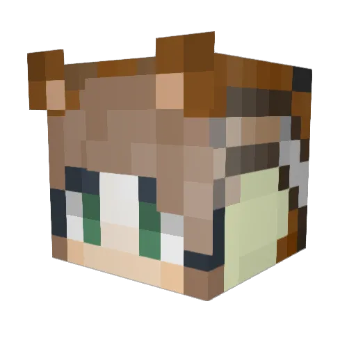DDaramG Minecraft avatar head, 3D render