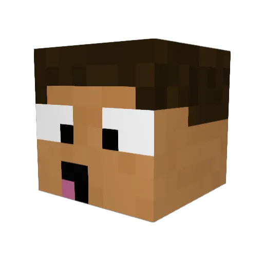 DDaxter Minecraft avatar head, 3D render
