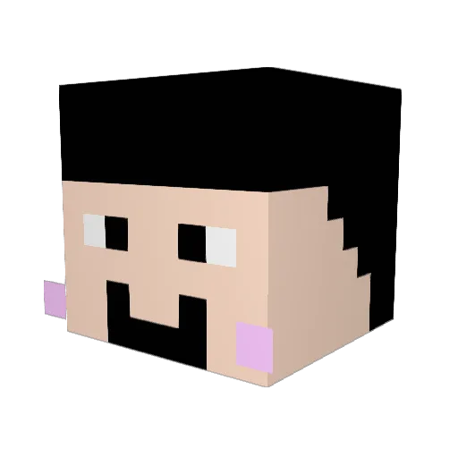 DDe_b Minecraft avatar head, 3D render