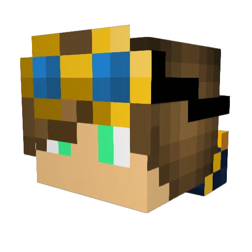 DDela Minecraft avatar head, 3D render