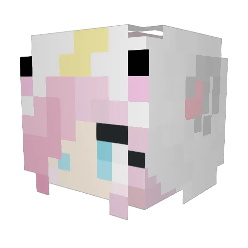 DDena Minecraft avatar head, 3D render
