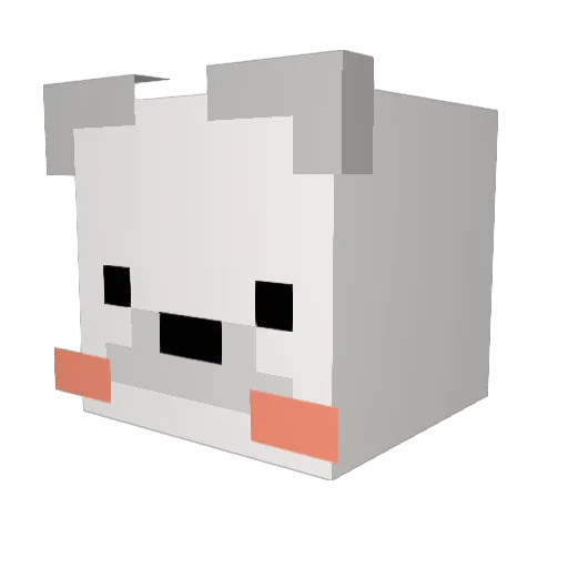 DDing3203 Minecraft avatar head, 3D render