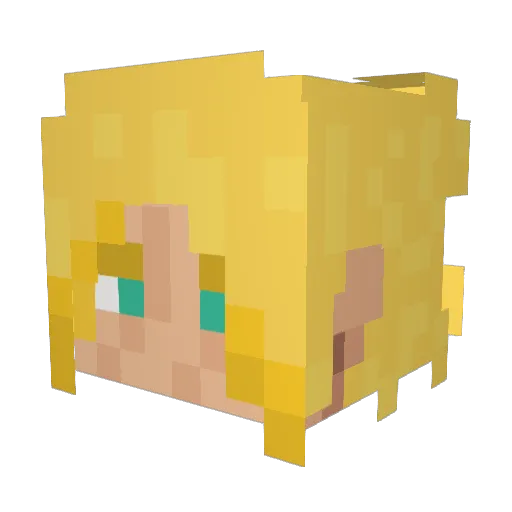 DE3M0NT Minecraft avatar head, 3D render