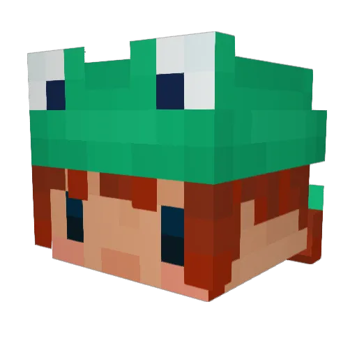 DEATHROCKER777 Minecraft avatar head, 3D render
