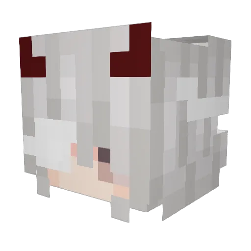 DEATHSEAdoll Minecraft avatar head, 3D render