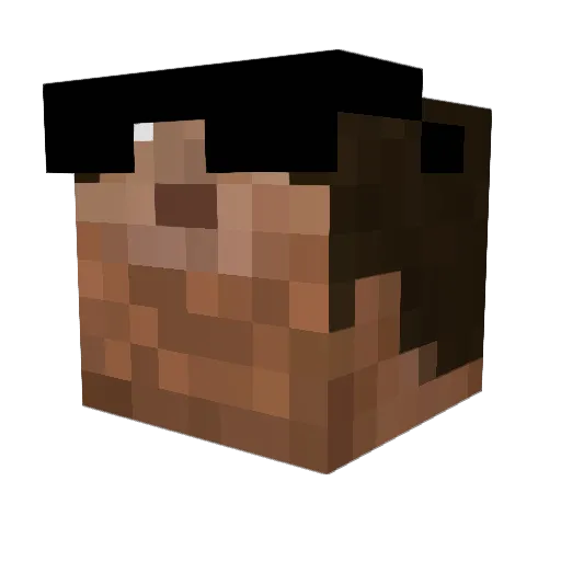 DEBIL_OLDACCOUNT Minecraft avatar head, 3D render