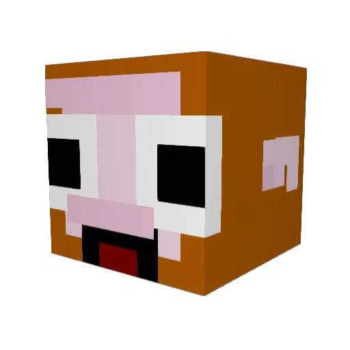 DEEDEEGATES Minecraft avatar head, 3D render
