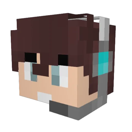 DEEEVJM Minecraft avatar head, 3D render