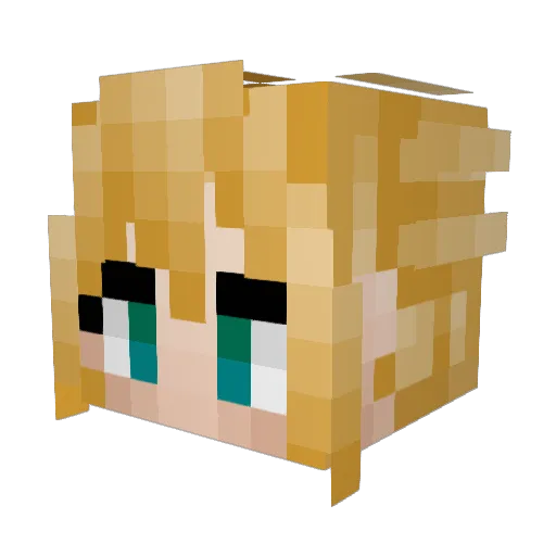 DEKAK Minecraft avatar head, 3D render