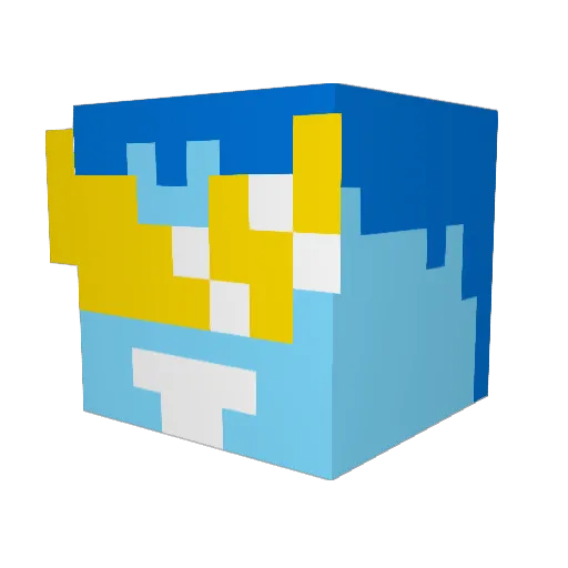 DEKIV04 Minecraft avatar head, 3D render