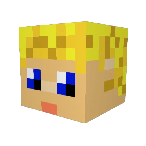 DEKPHI Minecraft avatar head, 3D render