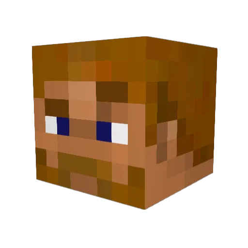 DELLB0Y Minecraft avatar head, 3D render