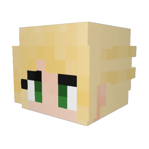 DELL_03 Minecraft avatar head, 3D render
