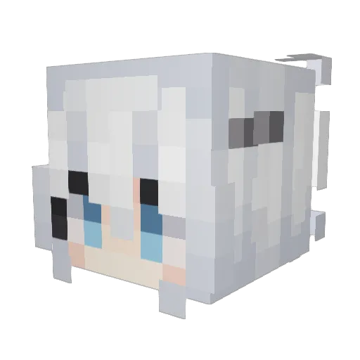 DEL_Axo Minecraft avatar head, 3D render