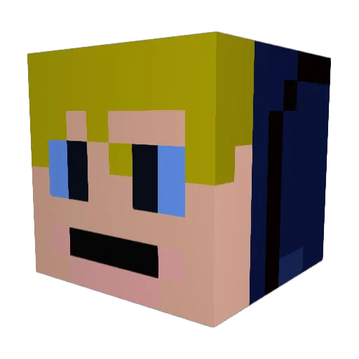DEMIKKE Minecraft avatar head, 3D render