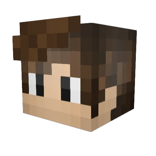 DEMOABC Minecraft avatar head, 3D render