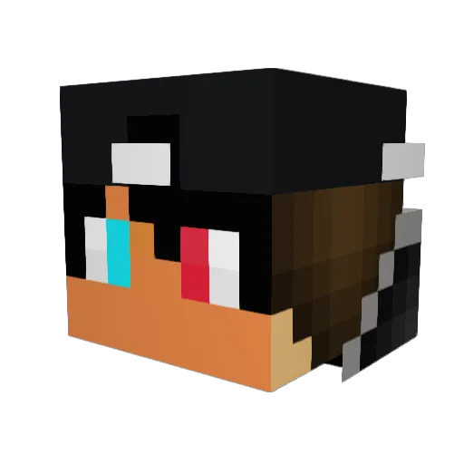 DEMONBOY7 Minecraft avatar head, 3D render
