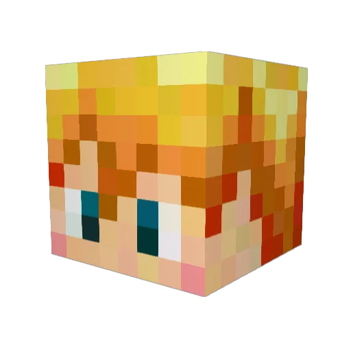 DENKIBURAN Minecraft avatar head, 3D render