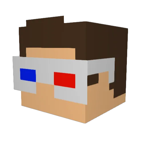 DESAGREE Minecraft avatar head, 3D render
