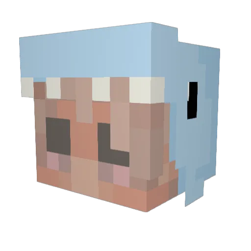 DEXG0ATED Minecraft avatar head, 3D render