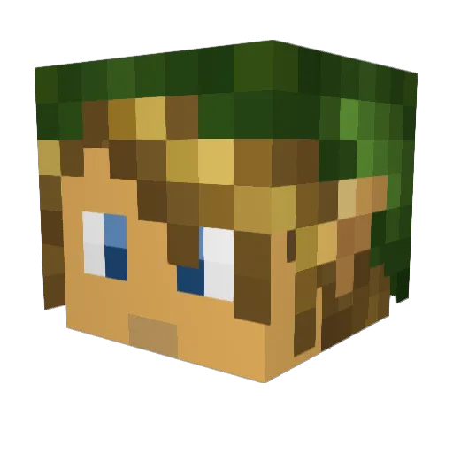 DEXIITUS Minecraft avatar head, 3D render