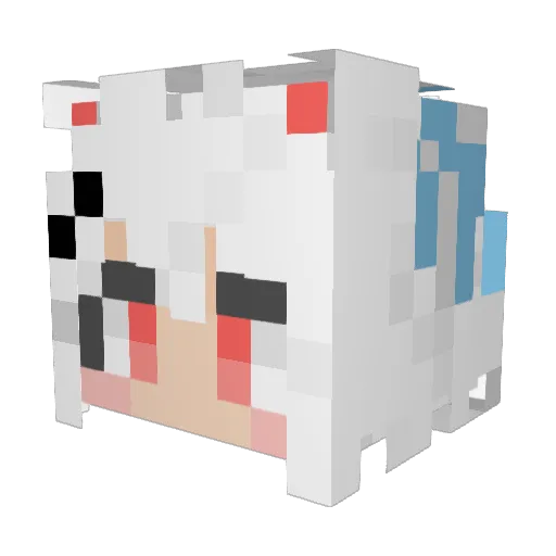 DE_ket Minecraft avatar head, 3D render