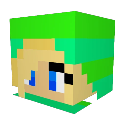 DEhce Minecraft avatar head, 3D render