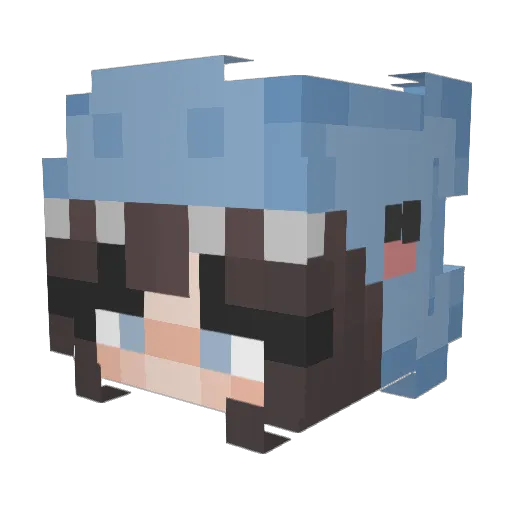 DFHKqAq Minecraft avatar head, 3D render