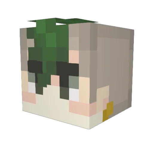 DFlat Minecraft avatar head, 3D render