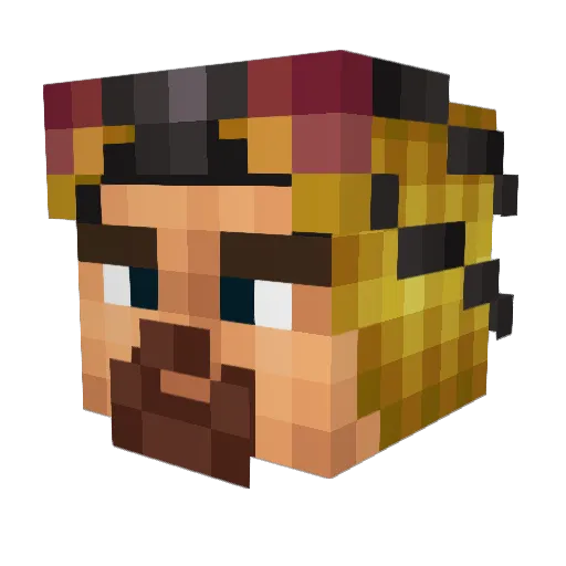 DGOATNICO Minecraft avatar head, 3D render