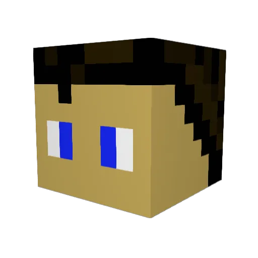 DGam3x Minecraft avatar head, 3D render