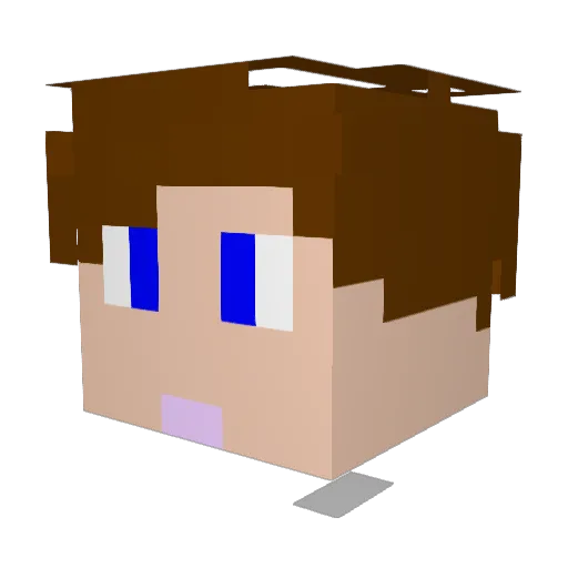 DGbangs Minecraft avatar head, 3D render