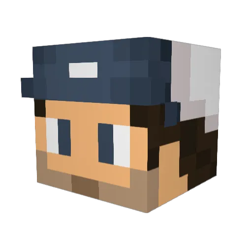DGunMusic Minecraft avatar head, 3D render