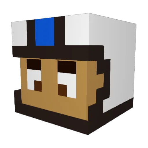 DGvolt Minecraft avatar head, 3D render