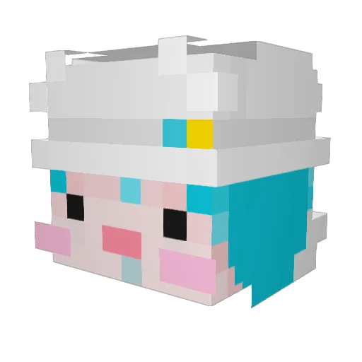 DHDA Minecraft avatar head, 3D render