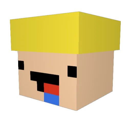 DHF1112 Minecraft avatar head, 3D render