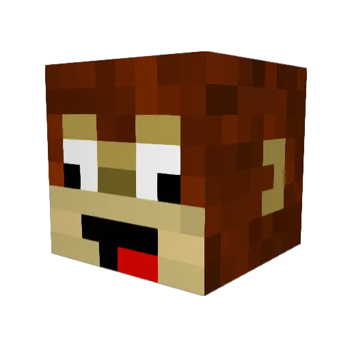 DHMunki Minecraft avatar head, 3D render