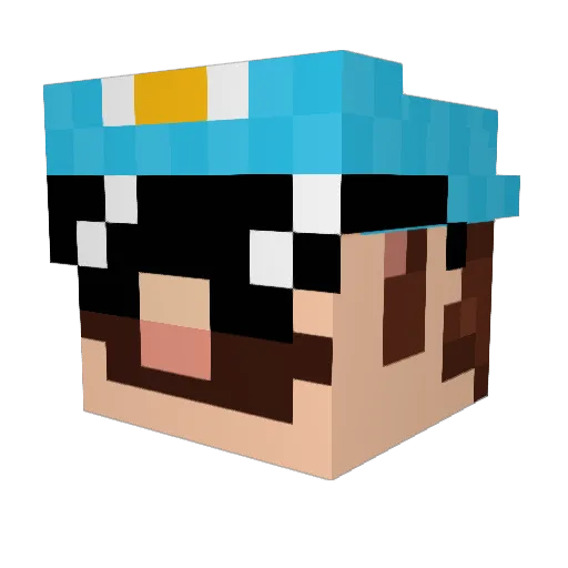 DIAMANUEL Minecraft avatar head, 3D render