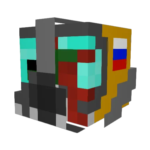 DIA_Demon Minecraft avatar head, 3D render