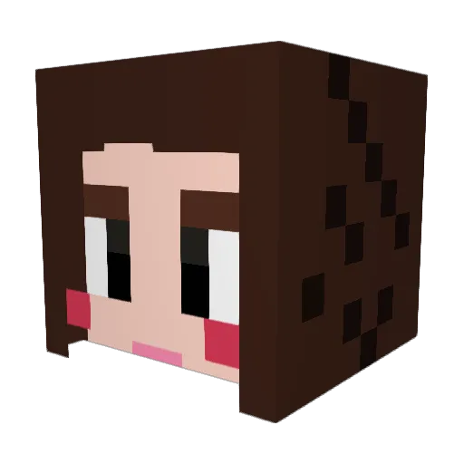 DIAiaia Minecraft avatar head, 3D render