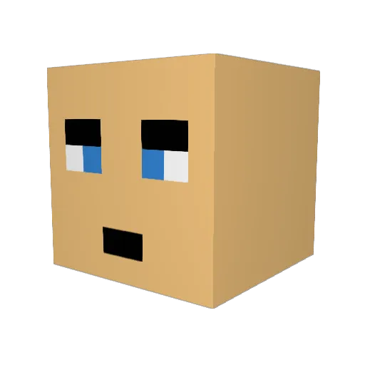 DICERWITHBIGGUN Minecraft avatar head, 3D render