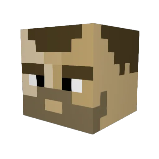 DIMI30000 Minecraft avatar head, 3D render