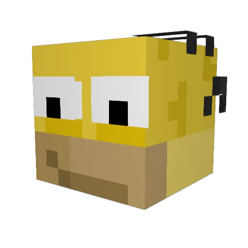 DIN052 Minecraft avatar head, 3D render